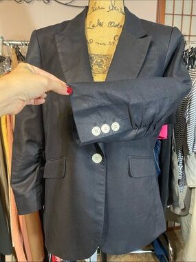 The Limited Navy Single-Button Blazer